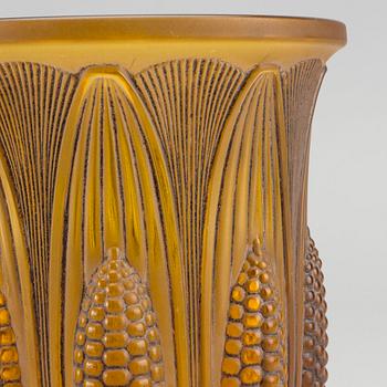 VAL ST LAMBERT, a moulded glass vase around 1925.