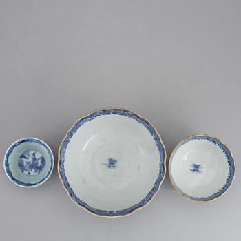 PARTI PORSLIN, 15 delar, kompaniporslin, Kina, 1700-tal.