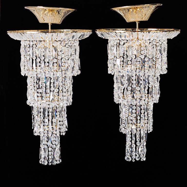 a pair of late 20th century ceiling lamps.