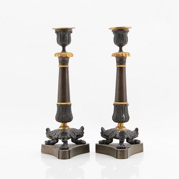 Candelabras a pair, late Empire, France first half / mid 19th century.