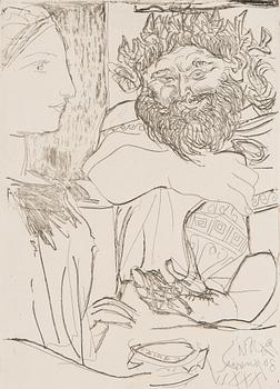 Pablo Picasso, "Bacchus et Femme de Profil".