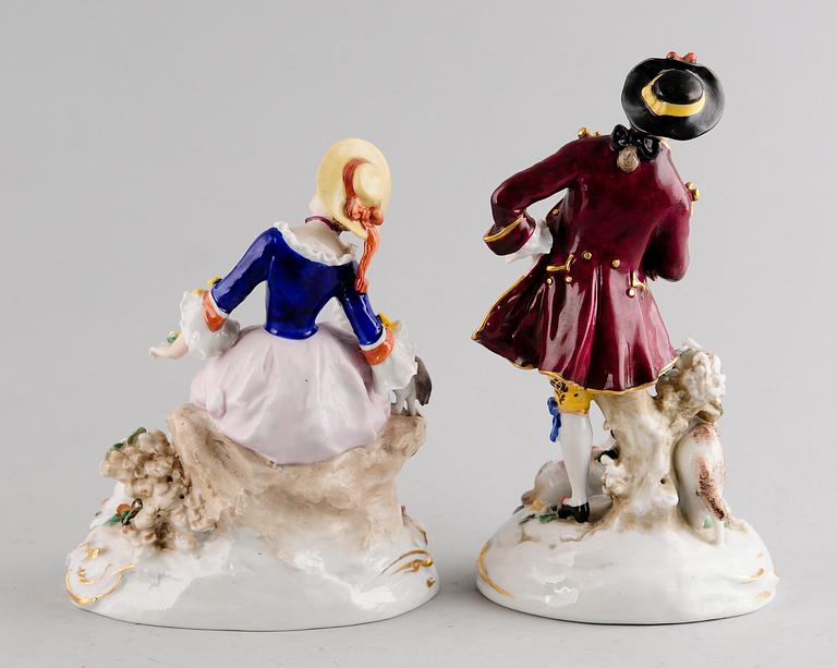 FIGURINER, 1 par, porslin, Tyskland, tidigt 1900-tal.