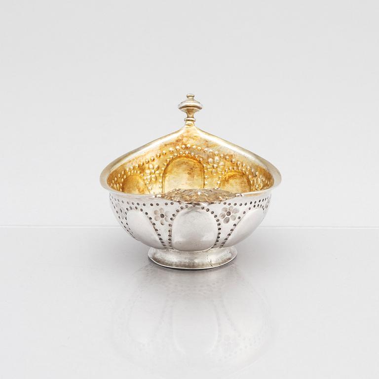 A Swedish 18th century parcel-gilt silver brandy-bowl, mark of Lorens Stabeus, Stockholm 1754.