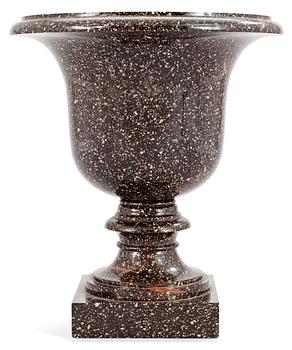 653. A Swedish Empire porphyry urn.