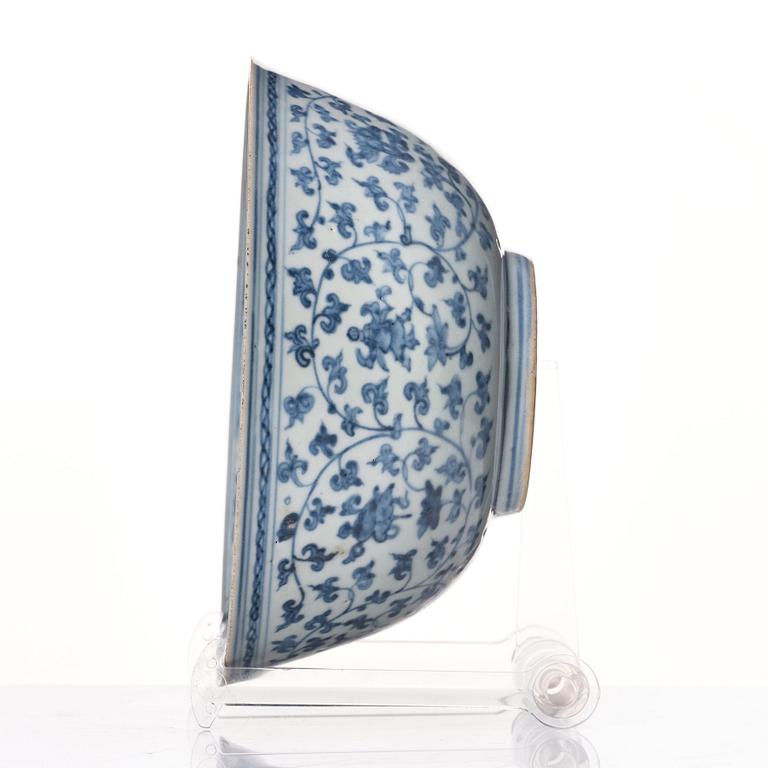 A blue and white bowl, Ming dynasty (1368-1644).