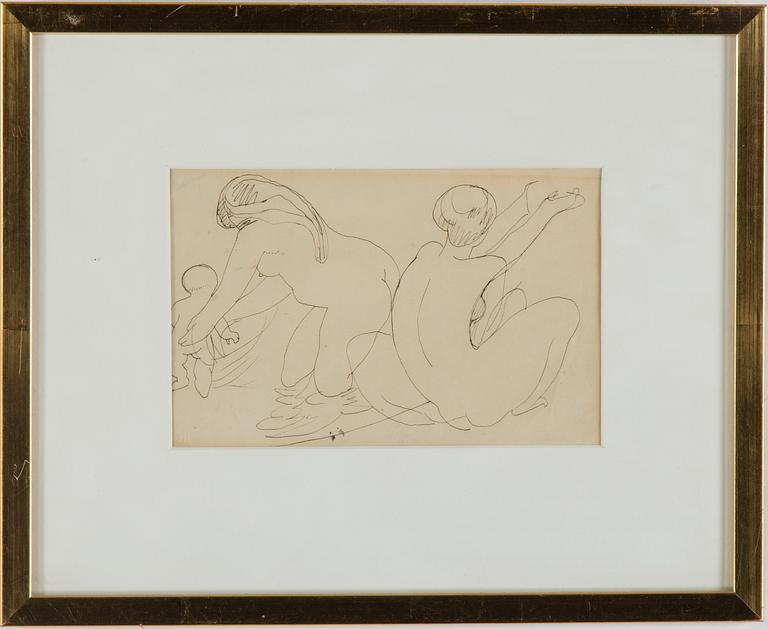 AXEL TÖRNEMAN, tusch på papper, med sterbhusstämpel.