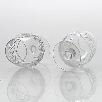 An 'Yrjö' crystal glassware set, 58 pieces, Riihimäen Lasi, Finland, latter half of the 20th century.