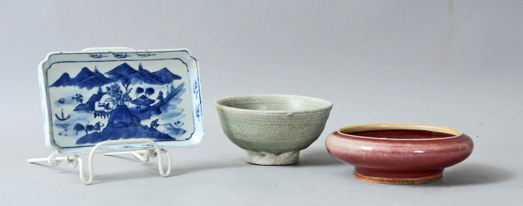 PARTI PORSLIN, 3 delar, Kina, sen Qing.