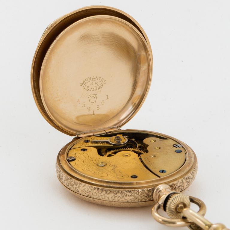 WALTHAM, pocket watch, hunter, 33.5 mm.