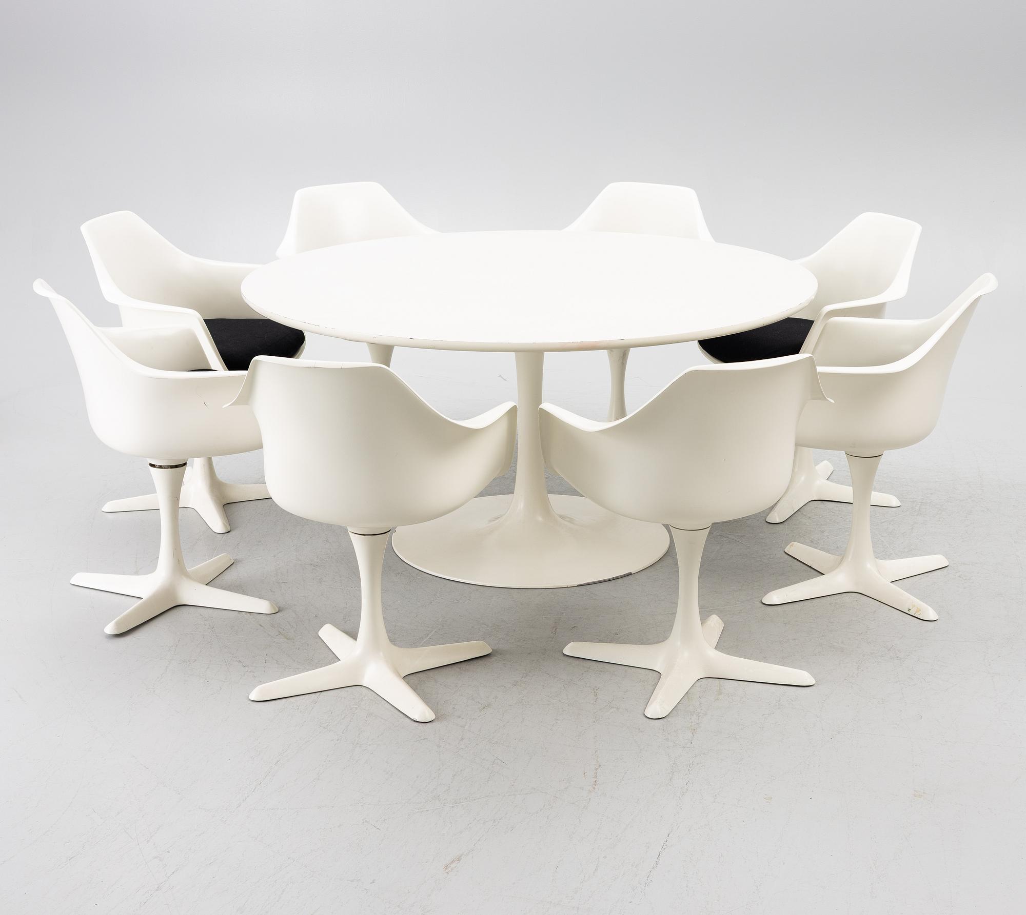 Robin Day, dining group, 9 pieces, Arkana, England, second half of the 20th century.