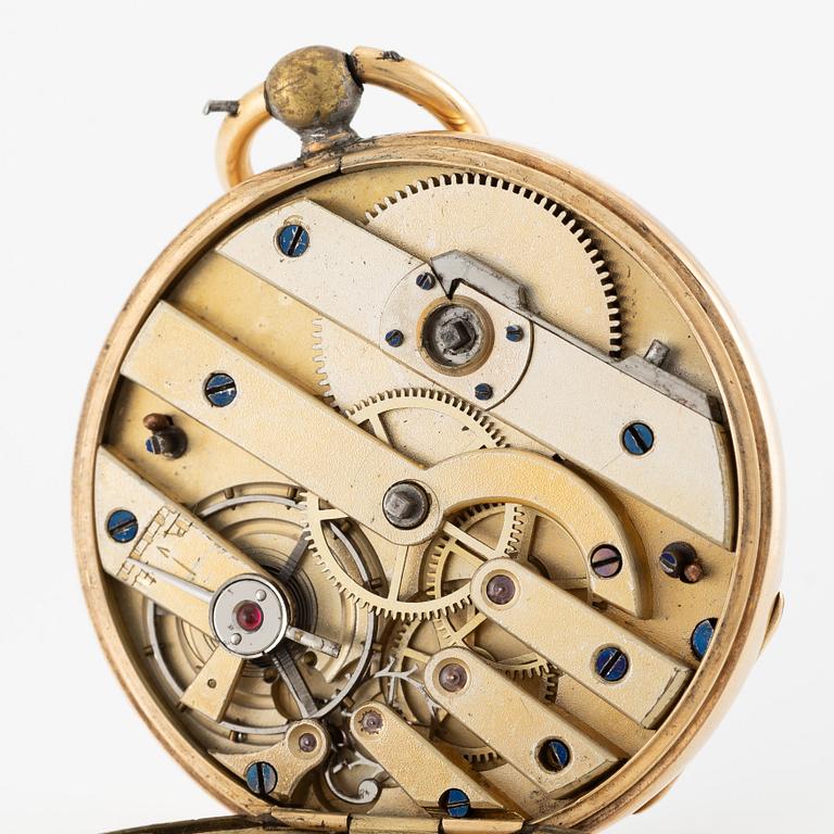 Pocket watch 14K gold, 45.5 mm.