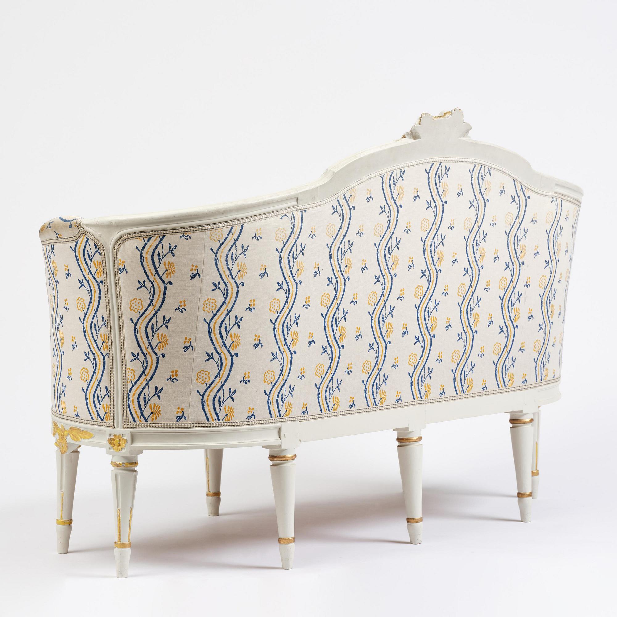 Soffa, Stockholmsarbete, sent 1700-tal, Gustaviansk.