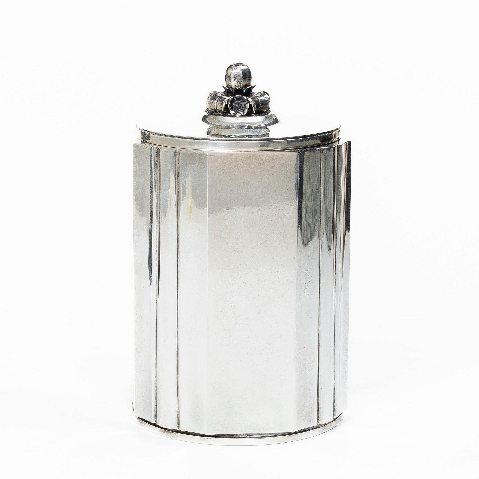 A sterling silver cigarett jar, Borgila, Stockholm, Sweden, 1951.
