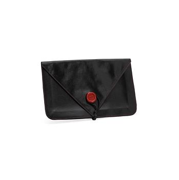 739. VALENTINO, a black leather evning bag /travel wallet.