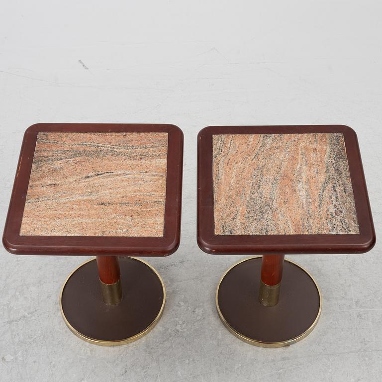 Side tables, a pair, 1970s.