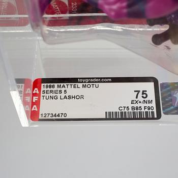 MASTERS OF THE UNIVERSE, Grizzlor series 4 AFA75 EXC+/NM samt Tung Lashor series 5 AFA75 EX+/NM, Mattel 1985-86.