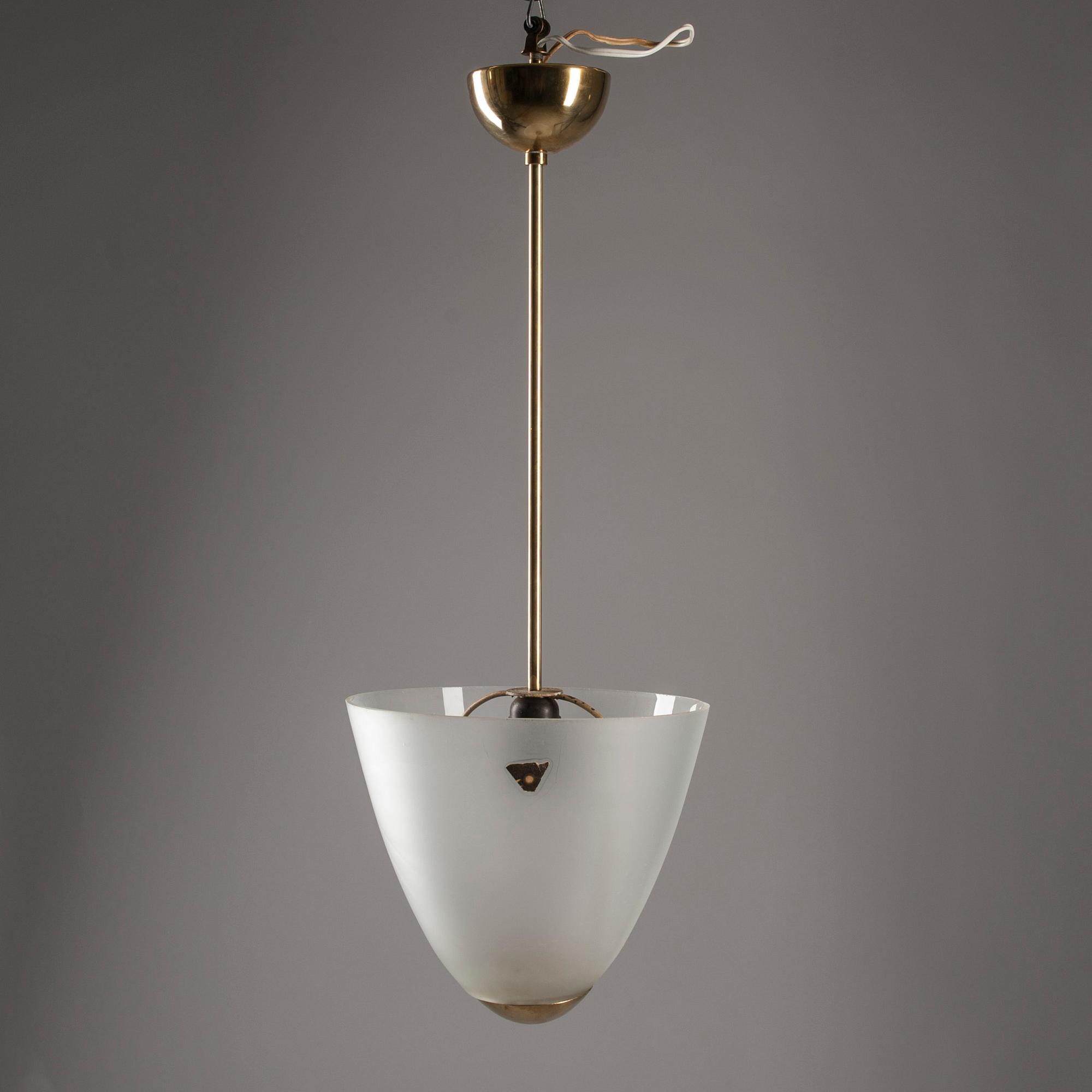 TAKLAMPA, design Lisa Johansson-Pape, Orno, 1900-talets mitt. Totalhöjd 70,5 cm.
