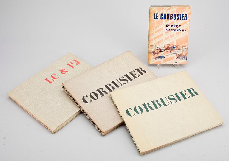 BÖCKER AV CORBUSIER, 4 st, bla "Grundfragen des Städtebaues", Stuttgart troligen 1945.