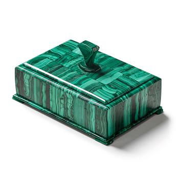 182. A malachite-veneered box, 20th century.
