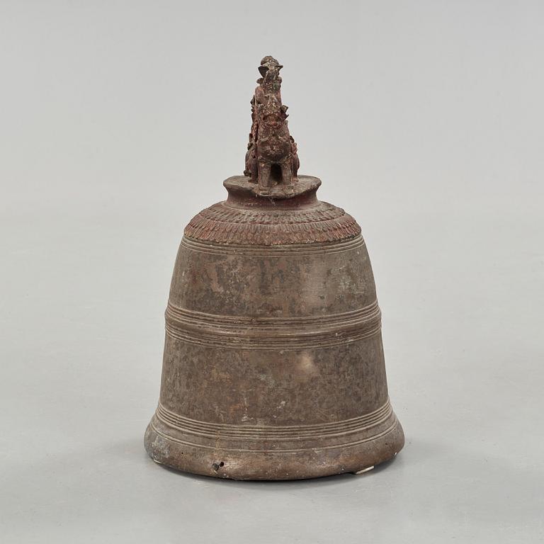 A Burmese bronze temple bell, 19th Century.