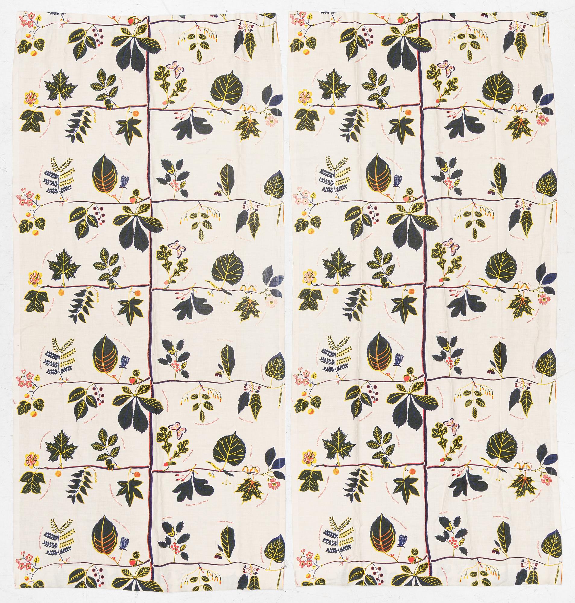Josef Frank, A pair of 'U.S. Tree' curtains, Svenskt Tenn.