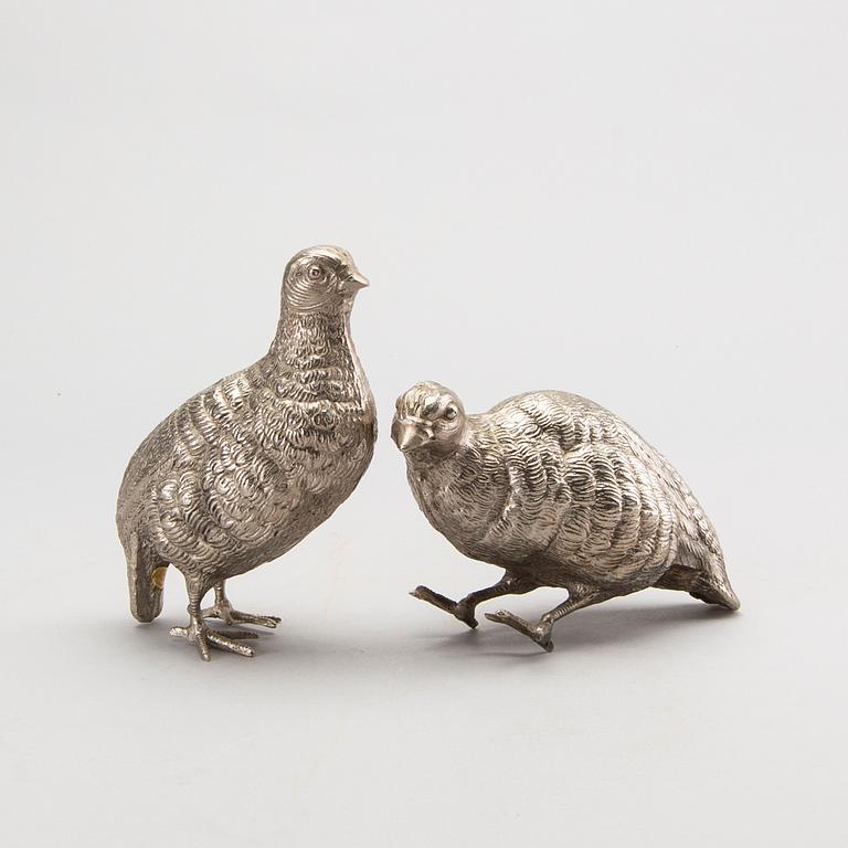 A pair of mid 20th century Italian table decorations in metal.