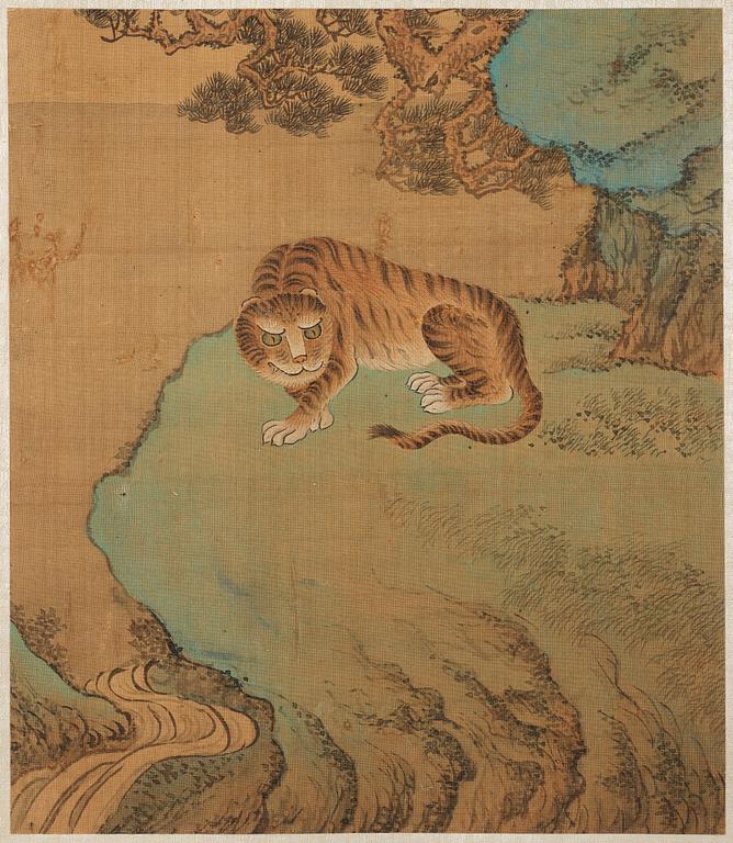 ALBUM, med 6 målningar. Qing dynastin, 17/1800-tal.