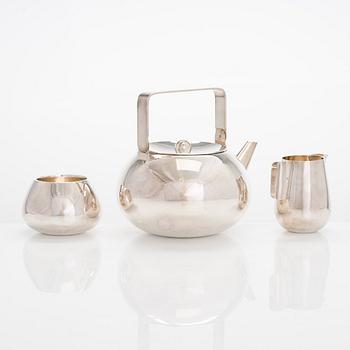 Pekka Piekäinen, a three piece silver coffee set for J.A. Tarkiainen, Helsinki 1988 and 1985.