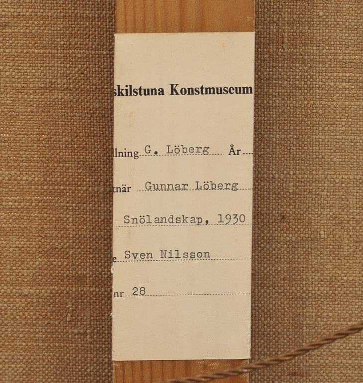 GUNNAR LÖBERG, olja på duk. Ej signerad.