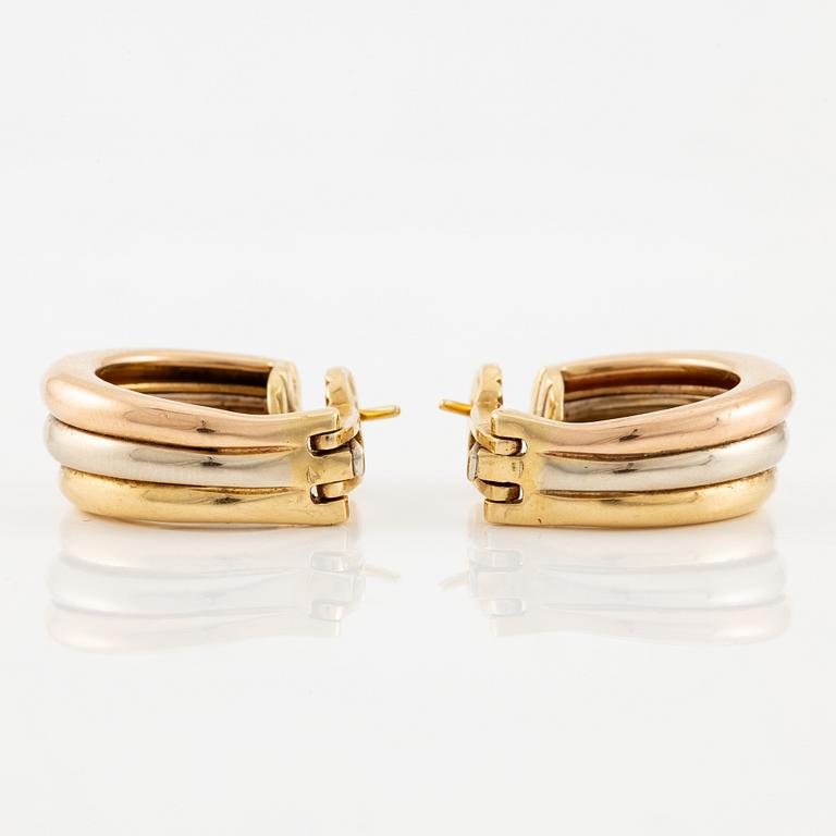 Cartier ett par örhängen "Trinity" 18K guld i tre färger, 1995.