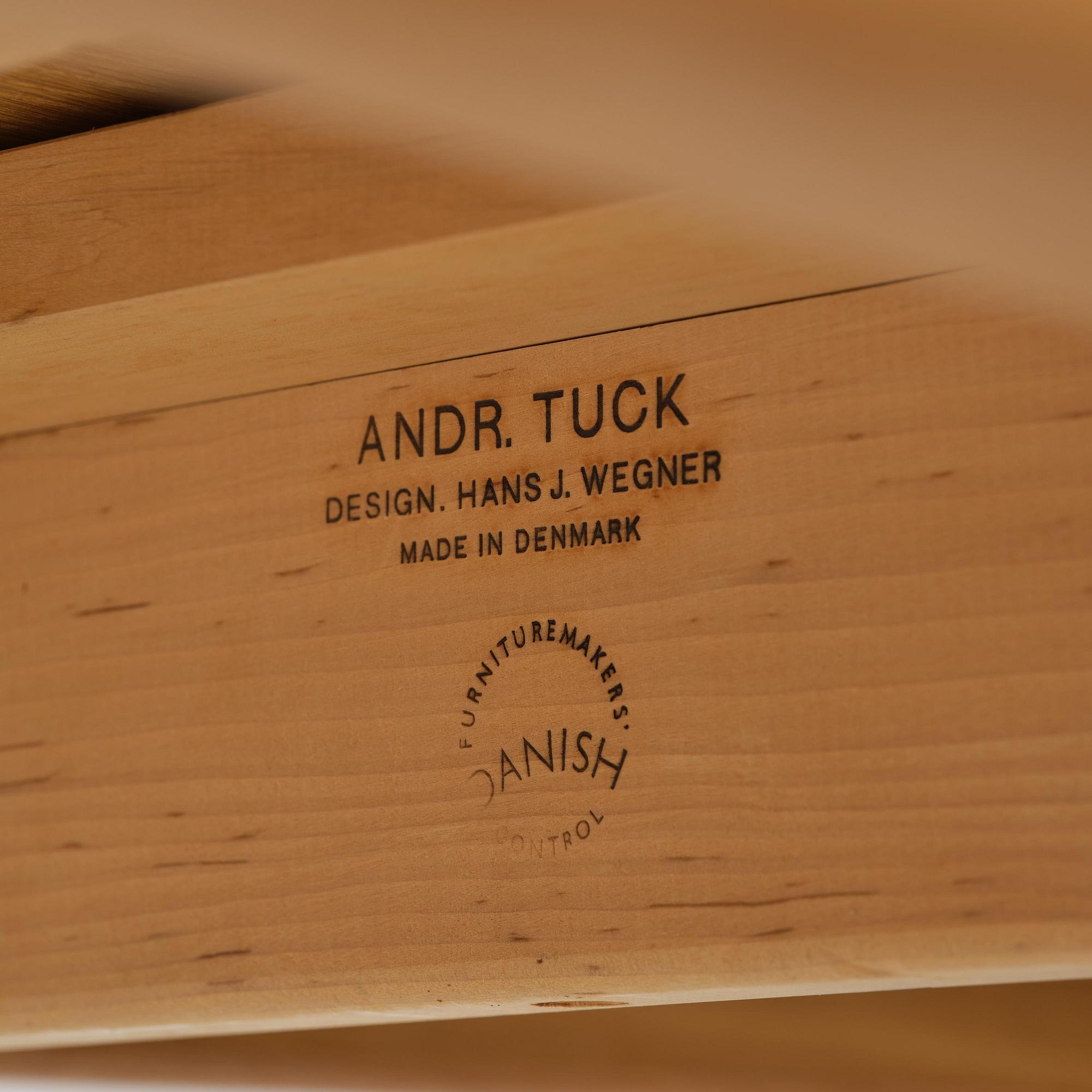 Hans J. Wegner, an "AT-312" dining table, Andreas Tuck, Denmark, 1950s-60s.