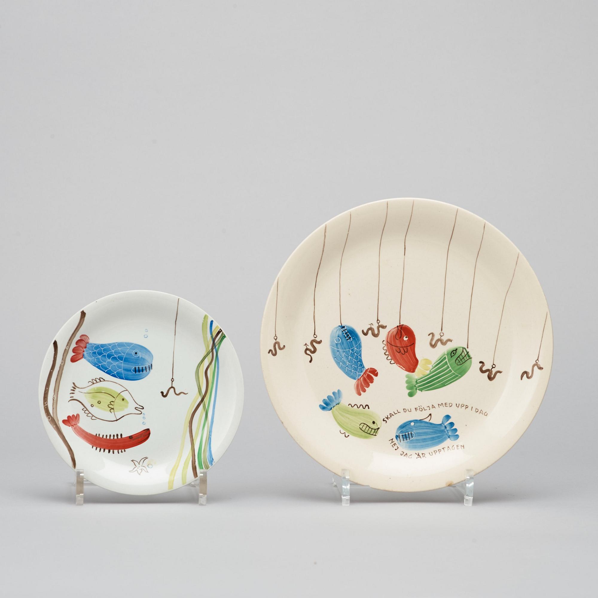 Stig Lindberg, servisdelar, 29 st "Löja", Gustavsberg 1948-62.
