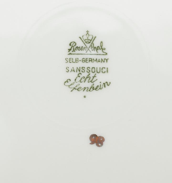 SERVISDELAR, 57 delar, porslin, "Sanssouci", Rosenthal.
