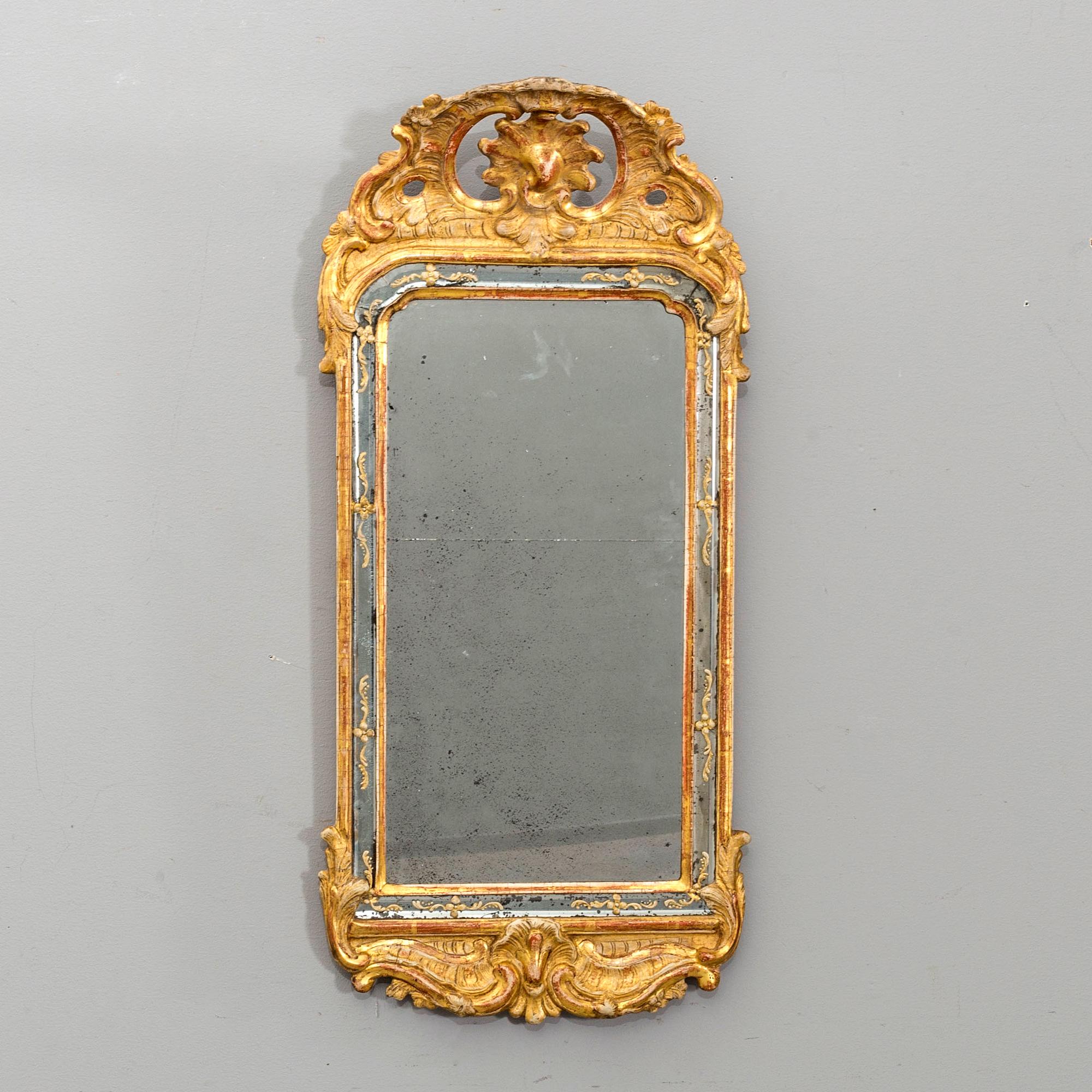 A Swedish Rococo mirror mid 1700's.