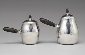 Georg Jensen, kaffe- och teservis, 5 delar, Köpenhamn efter 1945, sterling.