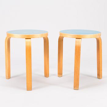 ALVAR AALTO, Pair of model 60 stools from Artek, Finland, second half of 20th Century.