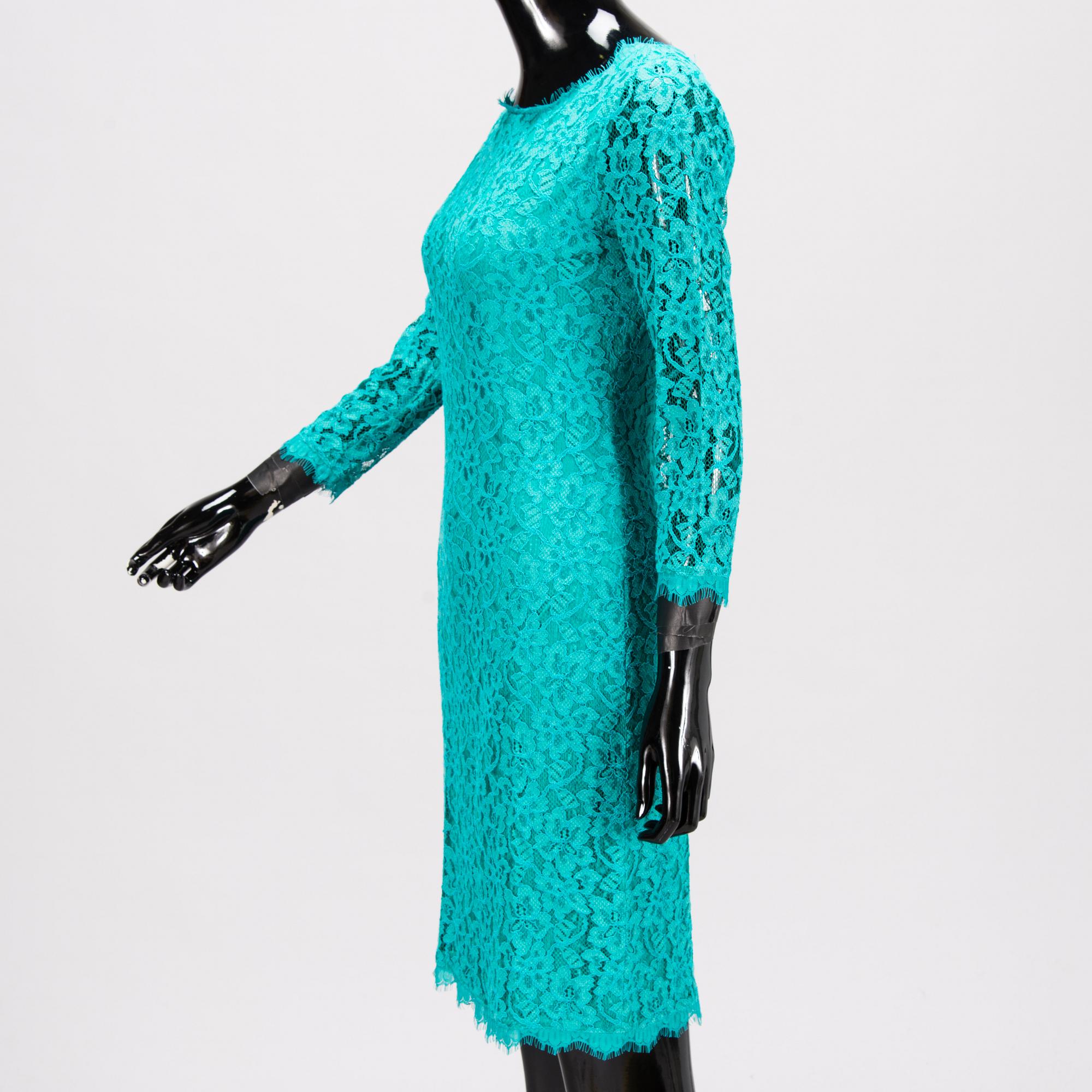 diane von furstenberg green lace dress Green Lace Cutout Dress by Diane von Furstenberg
