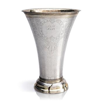 282. A Swedish parcel-gilt silver beaker, mark of Carl Fredrik Seseman, Arboga 1797.