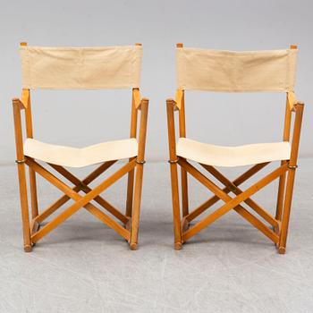 MOGENS KOCH, a pair of folding chairs, 'MK16', Denmark, second half of the 20th century.