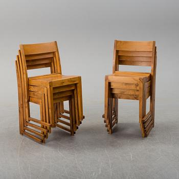 A set of eight 'Orkesterstolen' chairs by Sven Markelius, mid 20th century.