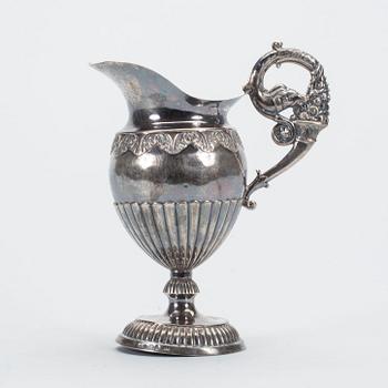 GRÄDDKANNA, silver, senempire, Olof Pehr Hallberg(1832-1862) Norrköping. 1837. Ca 140g.