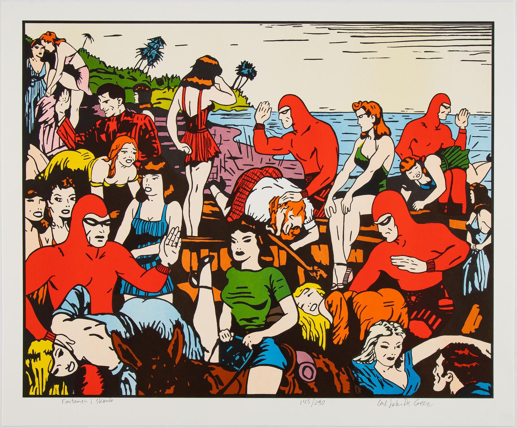 Carl Johan De Geer, lithograph in colours,s igned 145/290.