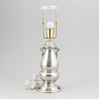 A pewter table lamp from Gerotin, Holland/Denmark, first half of the 20th-century.
