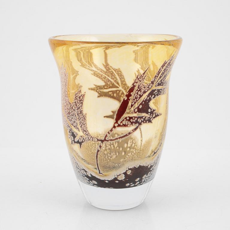 Astrid Gate, vase, glass, Johansfors, signed and numbered 47/50.