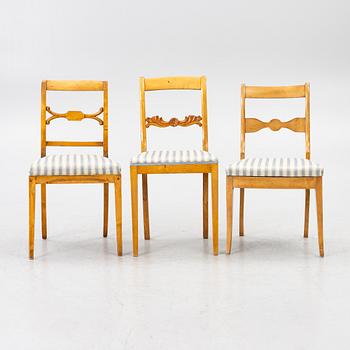 Chairs, 13 similar, Karl Johan, 19th century.