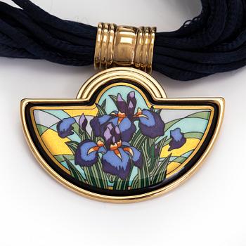 Michaela Frey, armband, halssmycke, örhängen, förgylld metall, emalj, Österrike.