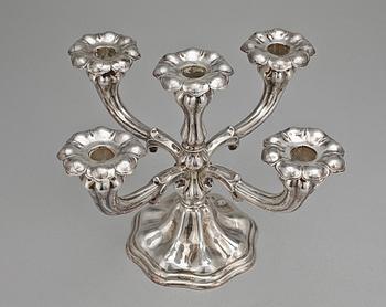 KANDELABER, silver, C.G. Hallberg, Stockholm 1936.