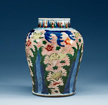 A Transitional doucai jar, 17th Century.