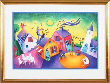 INGRID ROTH, färglitografi, signerad, numrerad 232/290.