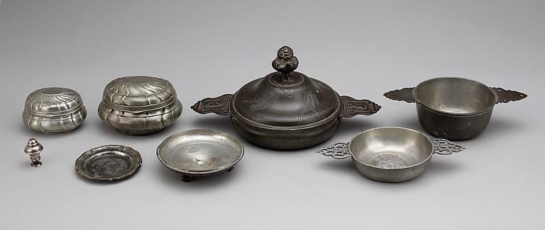 PARTI TENN, 6 delar, mestadels Tyskland, 1800/1900-tal.